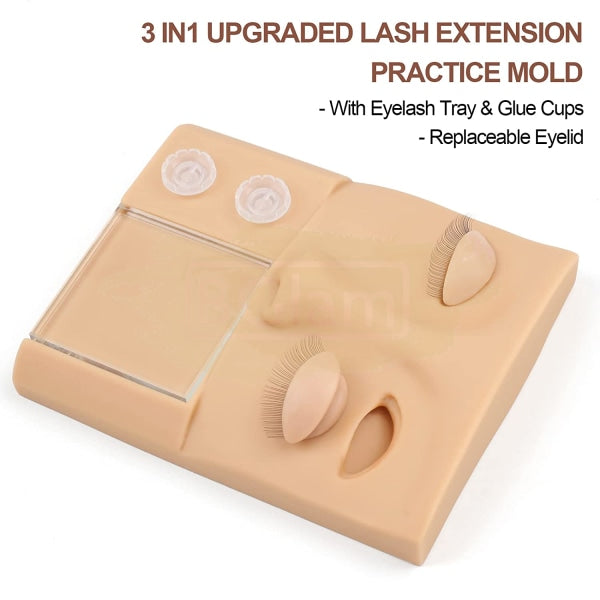 3-In-1 Multifunctional Eyelash Extension Training Silicone Mannequin Lash Accessories