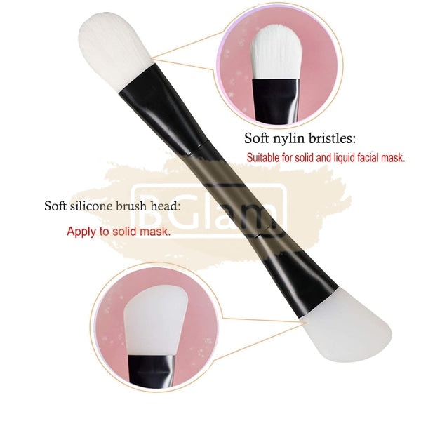 Dual Sided Face Mask Applicator Brush (Silicone & Soft Nylon Bristles) Skin Care Tools