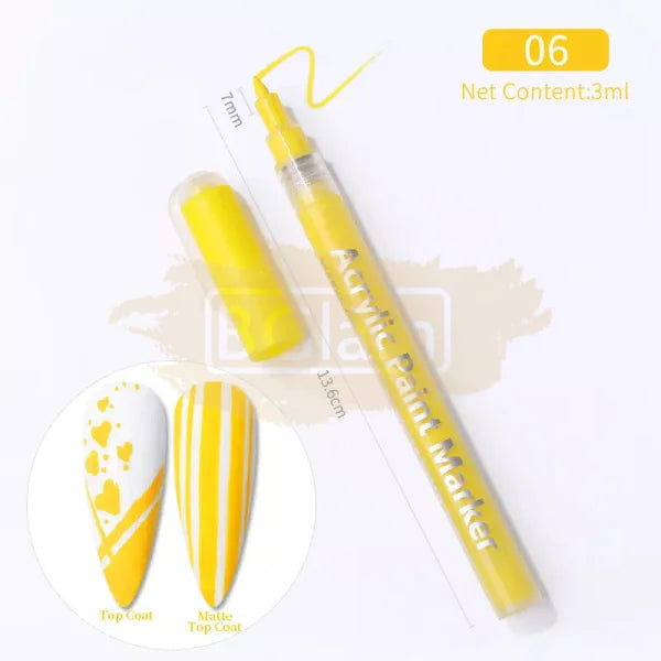 Acrylic Paint Marker Pen - 06 Yellow Nail Accessories