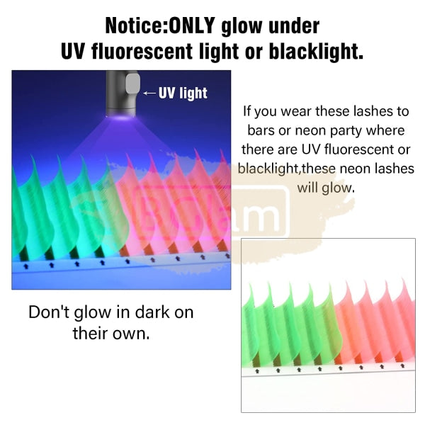 Emeda Faux Mink Eyelash Extensions - Neon Colored Lash 0.07 C Curl 14Mm False Eyelashes