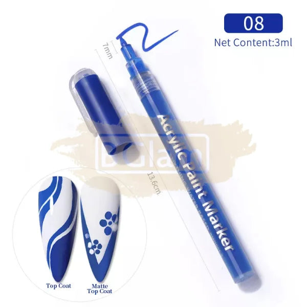 Acrylic Paint Marker Pen - 08 Blue Nail Accessories