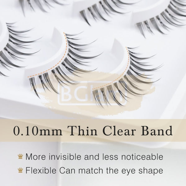 Emeda - Clear Band Lash A08 (10 Pairs) False Eyelashes