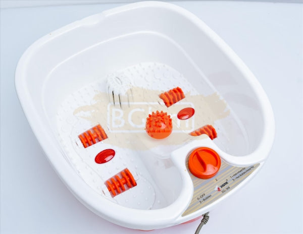 Foot Spa Bath Massager With Heat & Rollers - Orange/White Salon Furnishing