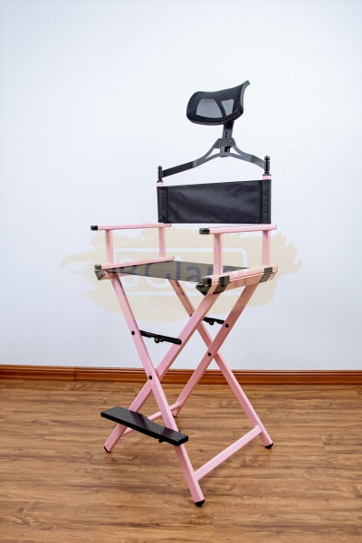 Professional Makeup Artist Directors Chair With Headrest - Pink Furniture