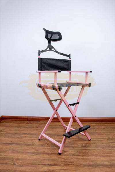 Professional Makeup Artist Directors Chair With Headrest - Pink Furniture