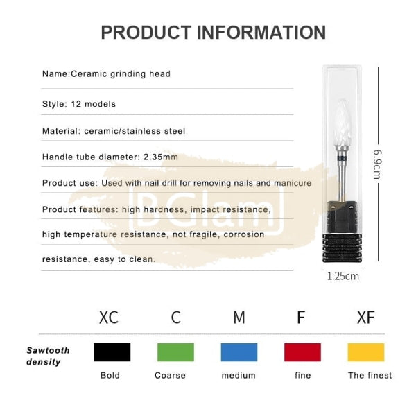 Ceramic Nail Drill Bit 3/32 Available In 12 Types