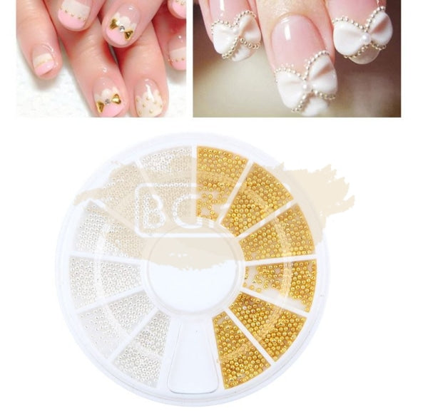 Nail Art Steel Caviar Beads | Gold & Silver