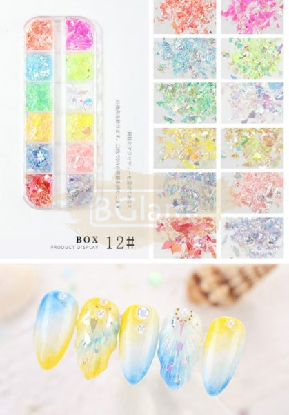 Nail Art Mixed Shell Jewelry Decoration Set - Available In 15 Designs