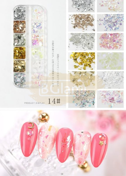 Nail Art Mixed Shell Jewelry Decoration Set - Available In 15 Designs