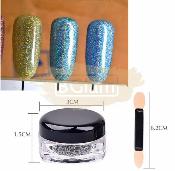 Colorful Chrome Nail Glitter Powder With Applicator