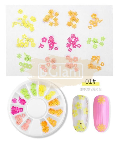 Bright Color Nail Sequins Wheel - Available In 3 Options 1 Art