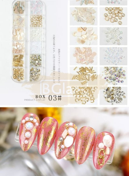 Nail Art Mixed Shell Jewelry Decoration Set - Available In 15 Designs