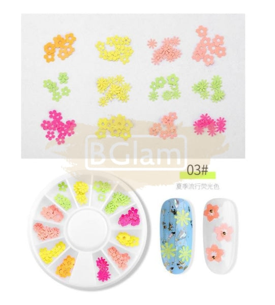 Bright Color Nail Sequins Wheel - Available In 3 Options Art