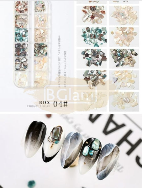 Nail Art Mixed Shell Jewelry Decoration Set - Available In 15 Designs