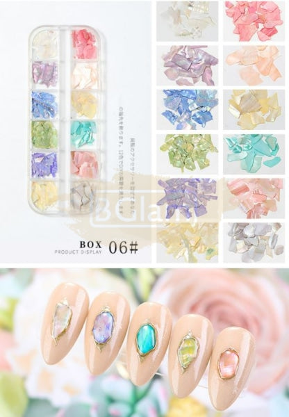 Nail Art Mixed Shell Jewelry Decoration Set - Available In 15 Designs
