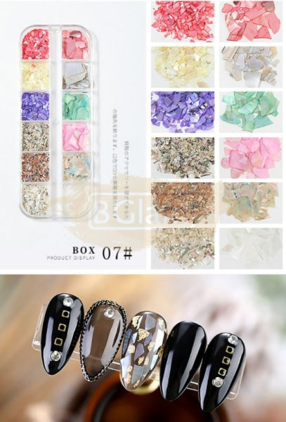 Nail Art Mixed Shell Jewelry Decoration Set - Available In 15 Designs