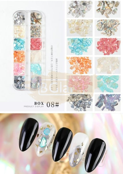 Nail Art Mixed Shell Jewelry Decoration Set - Available In 15 Designs