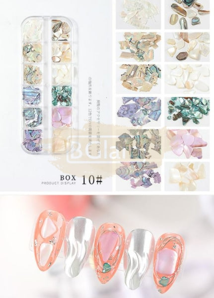 Nail Art Mixed Shell Jewelry Decoration Set - Available In 15 Designs