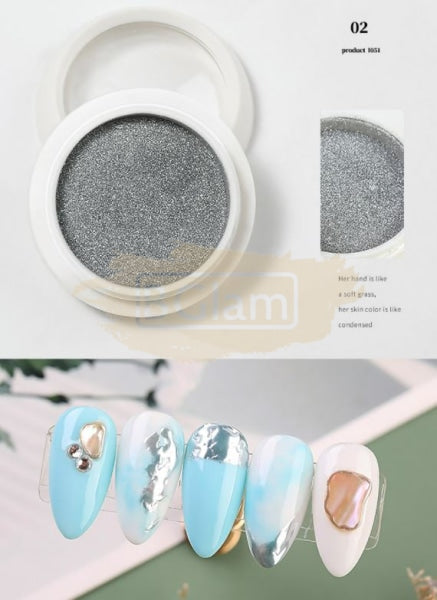 Aurora Holographic Nail Powder Available In Gold & Silver Art