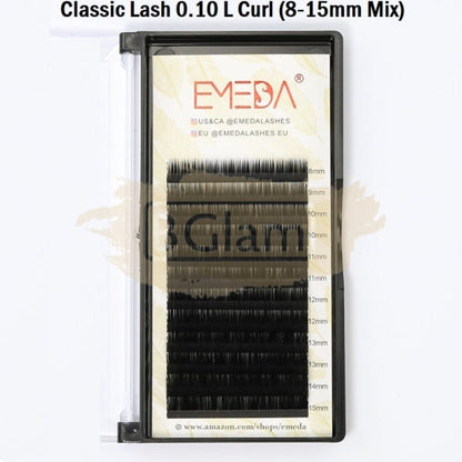 Emeda Faux Mink Eyelash Extensions - Classic Lash 0.10 L Curl 8-15Mm Mix False Eyelashes