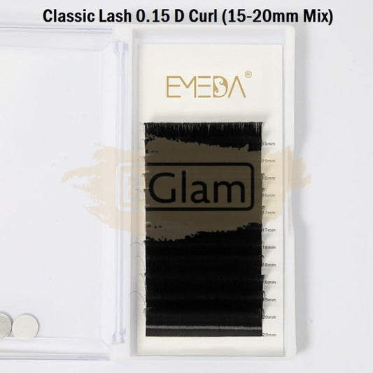 Emeda Faux Mink Eyelash Extensions - Classic Lash 0.15 D Curl 15-20Mm Mix Matte False Eyelashes