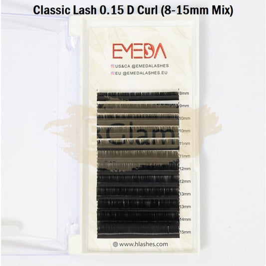 Emeda Faux Mink Eyelash Extensions - Classic Lash 0.15 D Curl 8-15Mm Mix Matte False Eyelashes