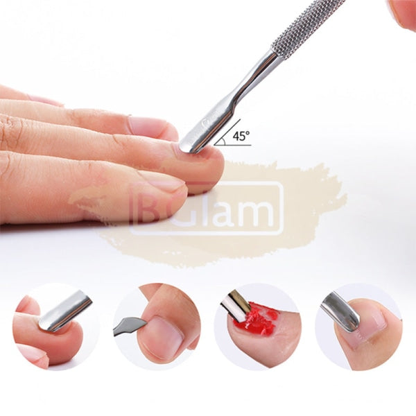 Stainless Steel Dual End Cuticle Pusher & Nail Cleaner Accessories