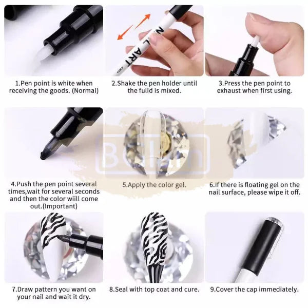 Acrylic Paint Marker Pen - 01 Black Nail Accessories