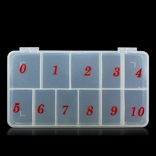 False Nail Tips Storage Box | 11 Slots | Numbered