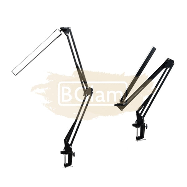 Usb Dimmable Led Folding Desk Lamp With Clamp - Black