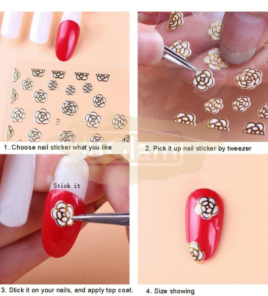 5D Embossed Nail Art Stickers - 5D-K058