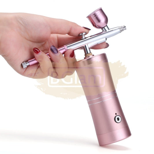 Multi-Purpose Rechargeable Handheld Single Action Airbrush Set - Pink Nail Accessories