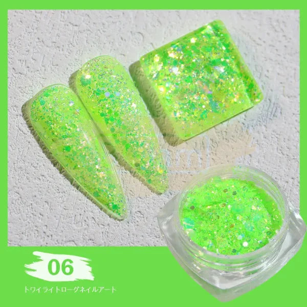 Nails Sequins | Shiny Laser Flash Series Qt0460 6 Nail