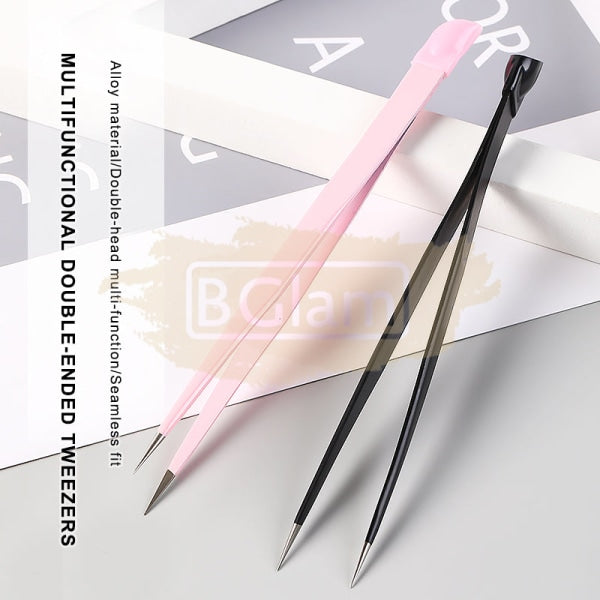 Stainless Steel Pointed Tweezers With Silicone End Nail Art Tool