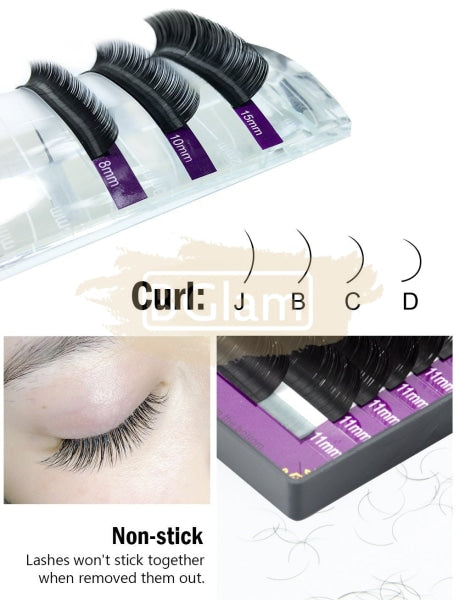 Nagaraku Faux Mink Eyelash Extensions - D Curl 0.20 False Eyelashes