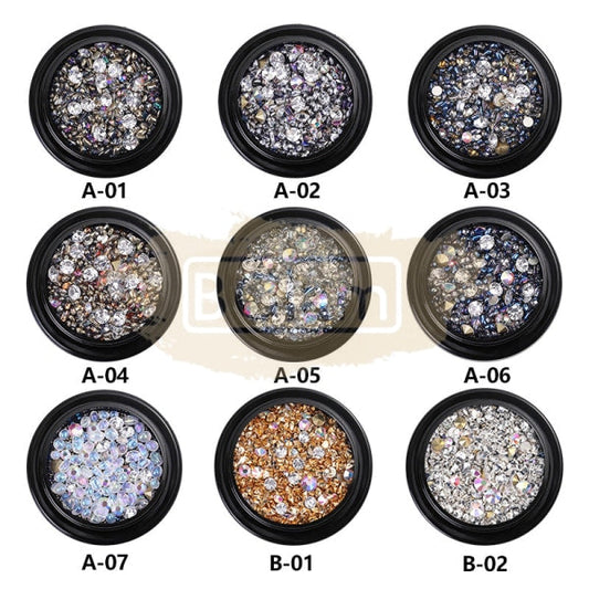 Glass Nail Rhinestone Diamond Crystal Stones - Available In 7 Colors Rhinestones