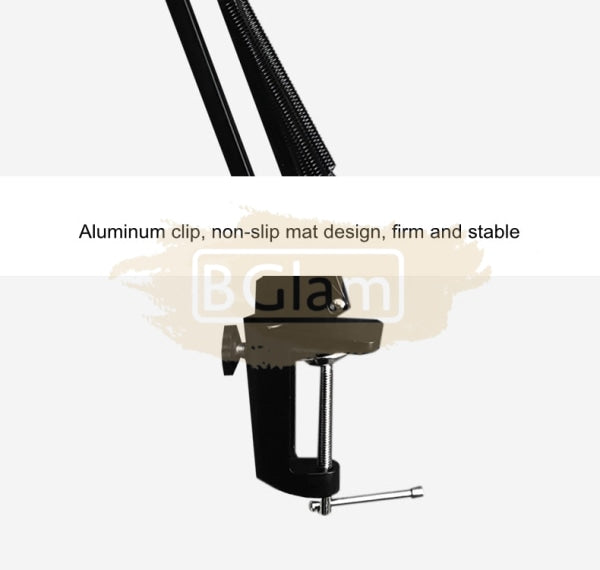 Usb Dimmable Led Folding Desk Lamp With Clamp - Black