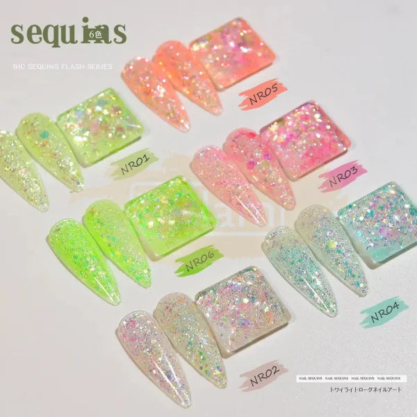 Nails Sequins | Shiny Laser Flash Series Qt0460 Nail