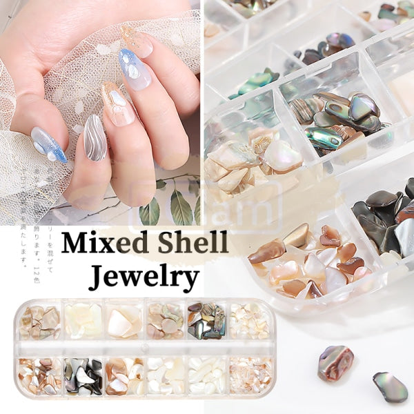 Nail Art Mixed Shell Jewelry Decoration Set - Available In 15 Designs