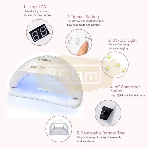 Sun X5 Plus Uv Led Nail Lamp 80W White