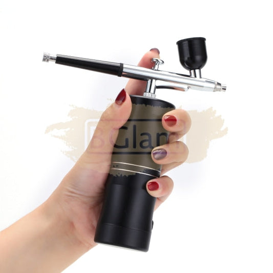 Multi-Purpose Rechargeable Handheld Single Action Airbrush Set - Black Nail Accessories