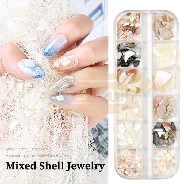 Nail Art Mixed Shell Jewelry Decoration Set - Available In 15 Designs