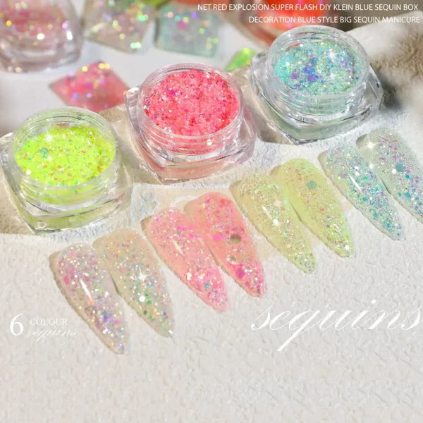 Nails Sequins | Shiny Laser Flash Series Qt0460 Nail