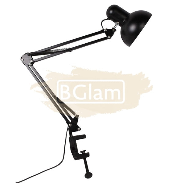 Flexible Swing Arm Clamp Mount Desk Lamp Round (Bulb Not Included)