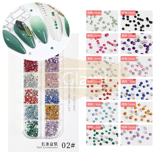 Diamond Glass Rhinestones Flatback Mixed Series - Available In 7 Colors 2 Nail Art Decorations