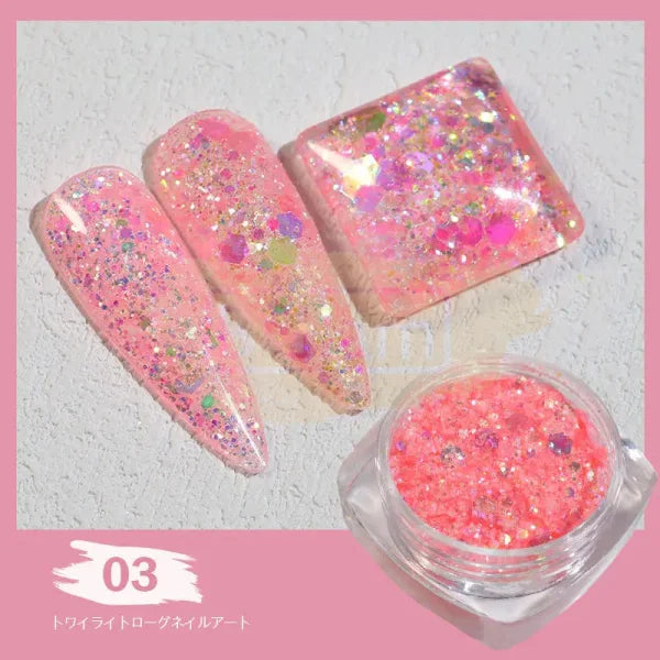 Nails Sequins | Shiny Laser Flash Series Qt0460 3 Nail