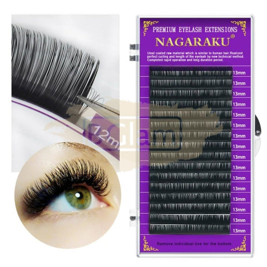 Nagaraku Faux Mink Eyelash Extensions - D Curl 0.20 False Eyelashes