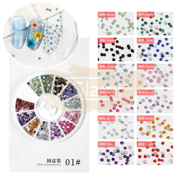 Diamond Glass Rhinestones Flatback Mixed Series - Available In 7 Colors 1 Nail Art Decorations