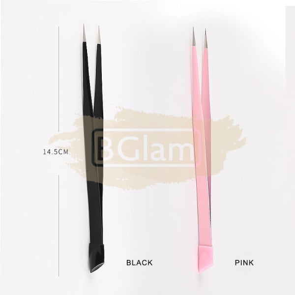 Stainless Steel Pointed Tweezers With Silicone End Nail Art Tool