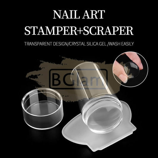 Nail Art Stamper With Scraper Clear Tool